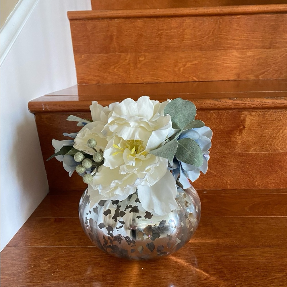 Silver Floral Arrangement Vase